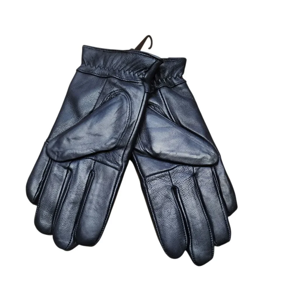 Womens Black Leather Gloves M New